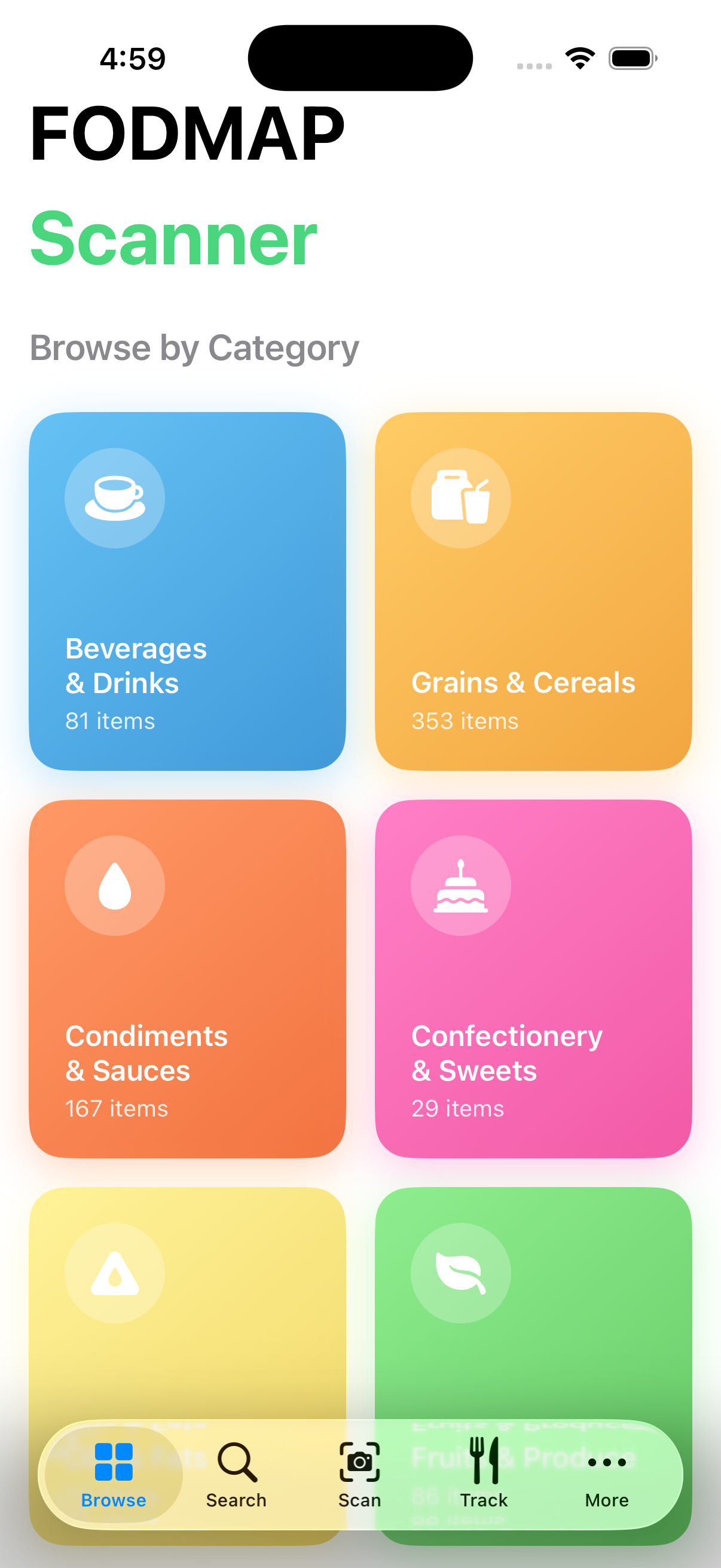 FODMAP App Screenshot